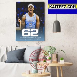 Armando Bacot 62 Double Figure Rebound Games Of Carolina Basketball Art Decor Poster Canvas