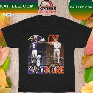 Baltimore Ravens Jackson and Baltimore Orioles Ripken signatures T-shirt