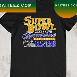Baltimore Ravens Super Bowl XXXV & XLVII Champions T-shirt