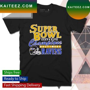 Baltimore Ravens Super Bowl XXXV and XLVII Champions T-shirt