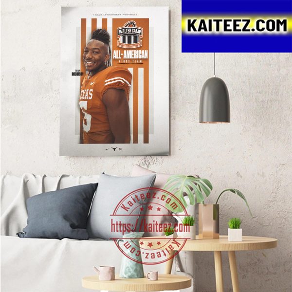 Bijan Robinson Walter Camp All America First Team Art Decor Poster Canvas