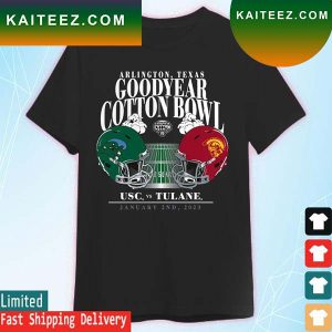 Black USC Trojans vs Tulane Green Wave 2023 Cotton Bowl Matchup Old School T-shirt
