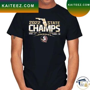 Blue 84 garnet florida state seminoles 2022 state champions football score T-shirt