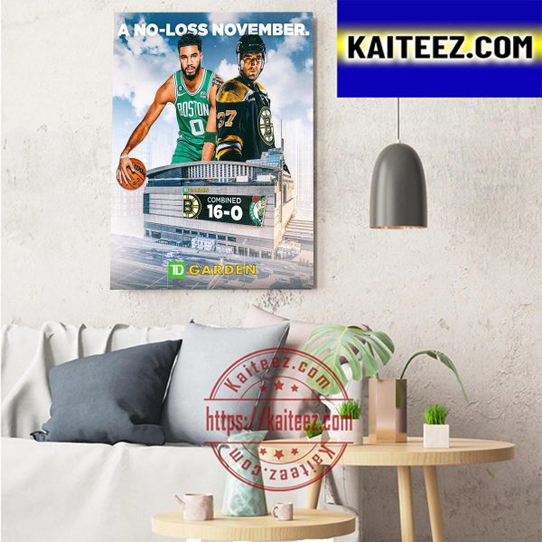 Boston Celtics And Boston Bruins A No Loss November Art Decor Poster Canvas