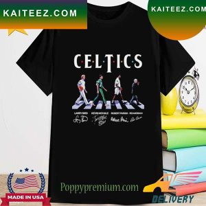 Boston Celtics Team Football Abbey Road Signatures T-shirt