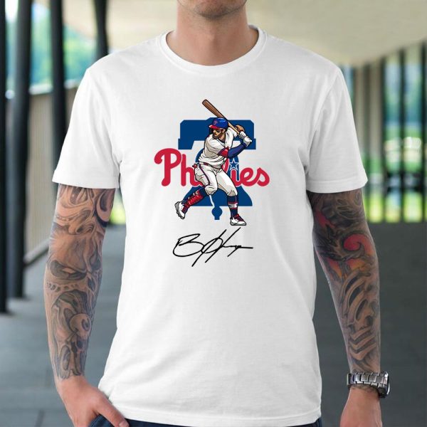 Bryce Harper Philadelphia Phillies MLB Player Signatures Style T-Shirt