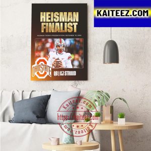 CJ Stroud 2022 Heisman Trophy Finalists QB Ohio State Buckeyes Art Decor Poster Canvas