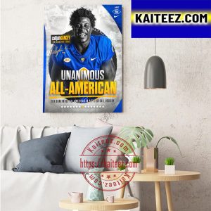 Calijah Kancey Unanimous All American The 15th In Pitt Football History Art Decor Poster Canvas