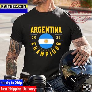 Champions 2022 FIFA World Cup Qatar 2022 Argentina Flag Vintage T-Shirt