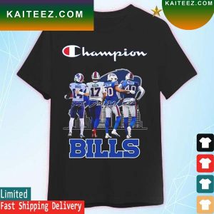 Champions Stefon Diggs Josh Allen Dane Jackson and Von Miller Buffalo Bills signatures T-shirt