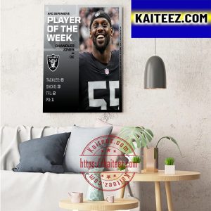 Chandler Jones AFC Defensive Player Of The Week Las Vegas Raiders NFL Art Decor Poster Canvas