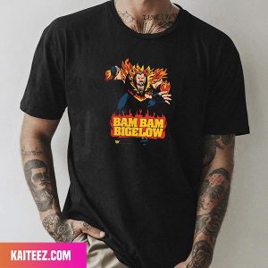 Charcoal Bam Bam Bigelow Illustrated WWE Style T-Shirt
