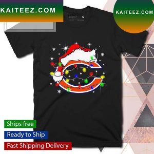 Chicago Bears Santa hat Christmas T-shirt