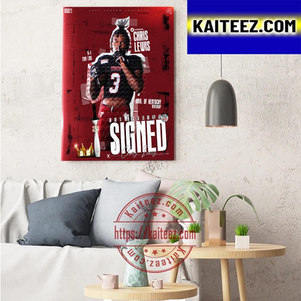 Chris Lewis Signed Troy Trojans Football Art Decor Poster Canvas