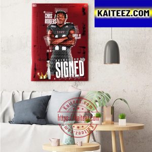Chris Rodgers Signed Troy Trojans Football Art Decor Poster Canvas