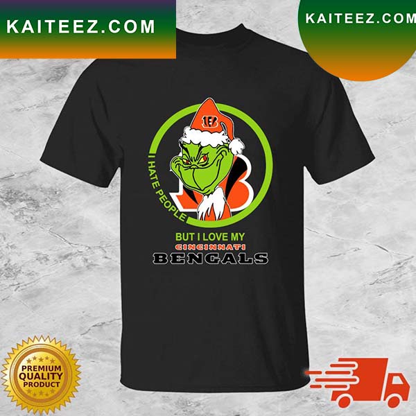 Grinch Hand Holding Cincinnati Bengals Christmas T-Shirt - TeeNavi