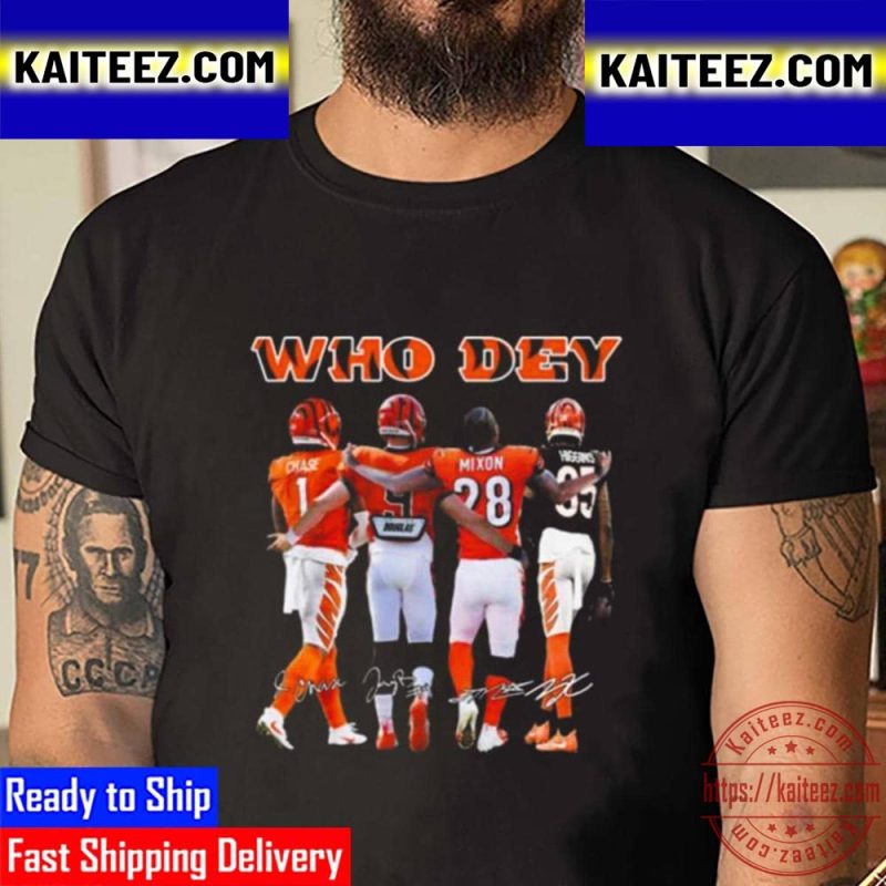 Cincinnati Bengals Who Dey Chase Mixon Signatures 2023 Vintage T-Shirt ...