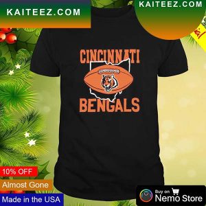 Cincinnati Bengals football Ohio map T-shirt