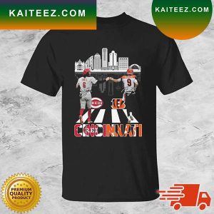 Cincinnati Sports Jonathan India And Joe Burrow Abbey Road Signatures T-shirt