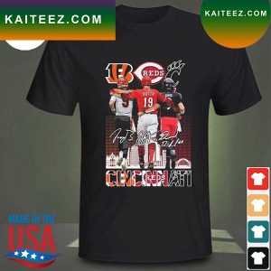 Cincinnati sports teams Burrow Votto Ridder signatures 2023 T-shirt