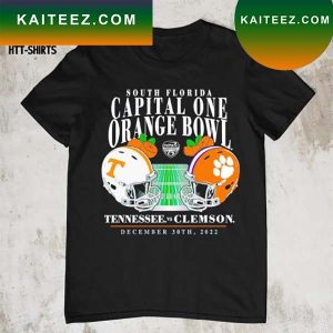 Clemson Tigers vs. Tennessee Volunteers 2022 South Florida Capital One Orange Bowl T-shirt