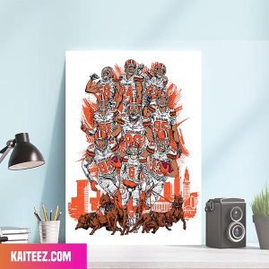 Cleveland Browns Baker Walking The Dawgs With Player Canvas-Poster Home Decorations