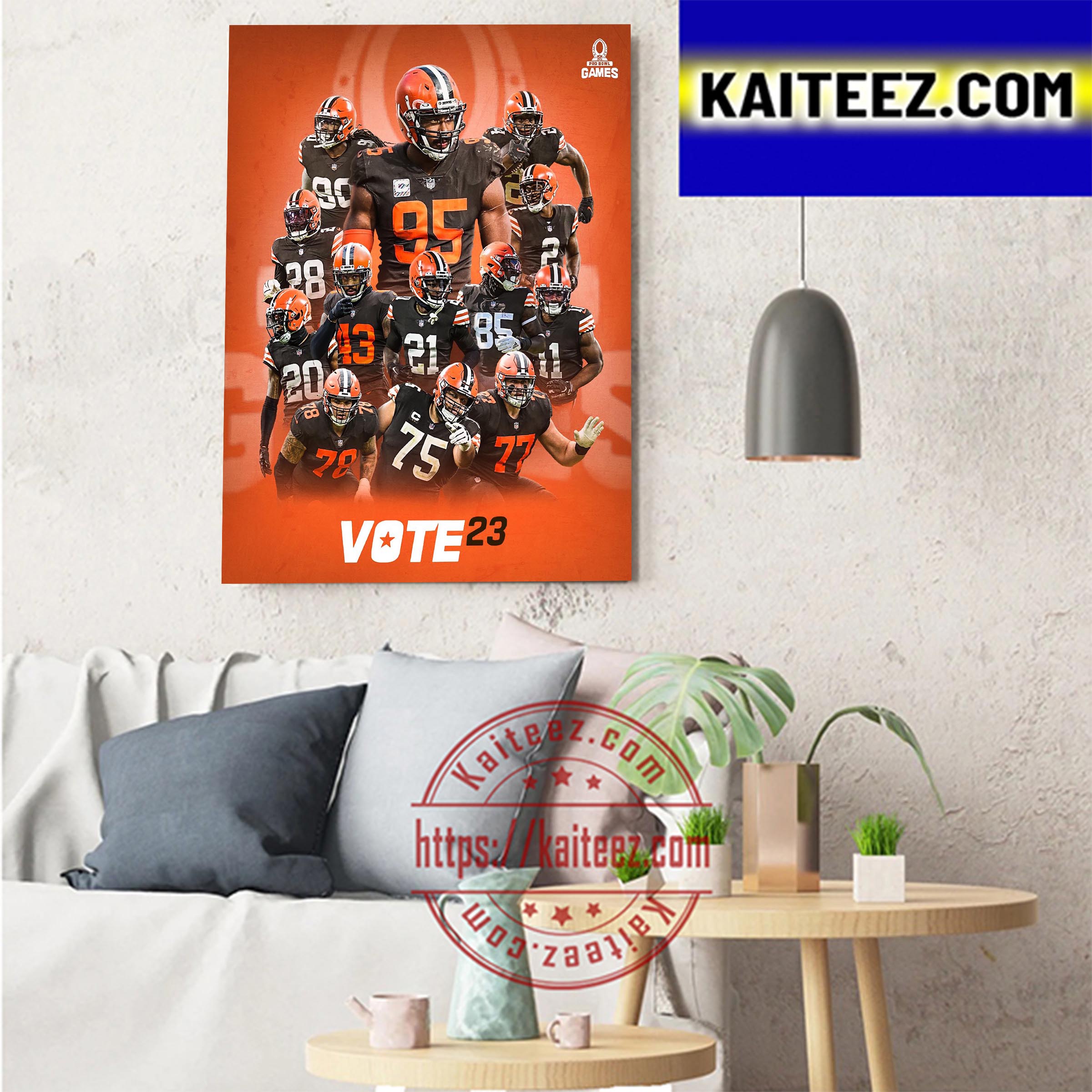 Cleveland Browns NFL Pro Bowl Vote 23 Home Decor Poster Canvas