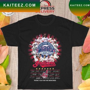 Cleveland Indians 128th anniversary 1894 2022 thank you for the memories signatures T-shirt