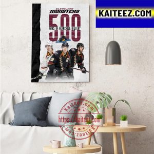 Cleveland Monsters 500 Wins In NHL Franchise History Art Decor Poster Canvas