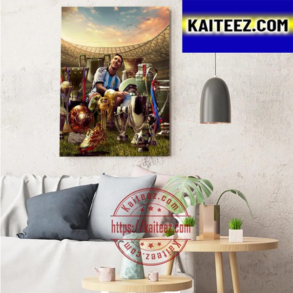 Congratulations Messi For The World Cup Champions 2022 Art Decor Poster Canvas