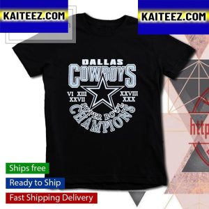 Dallas Cowboys 5 Time Super Bowl Champions Vintage T-Shirt