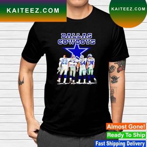 Dallas Cowboys Emmitt Smith Roger Staubach Randy White and Bob Lilly signatures T-shirt