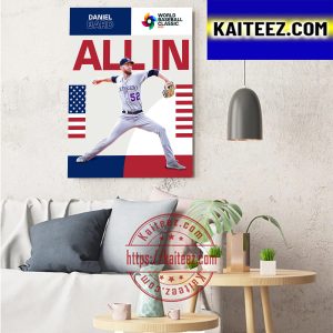 Daniel Bard Is All In For Team USA In World Baseball Classic 2023 Art Decor Poster Canvas