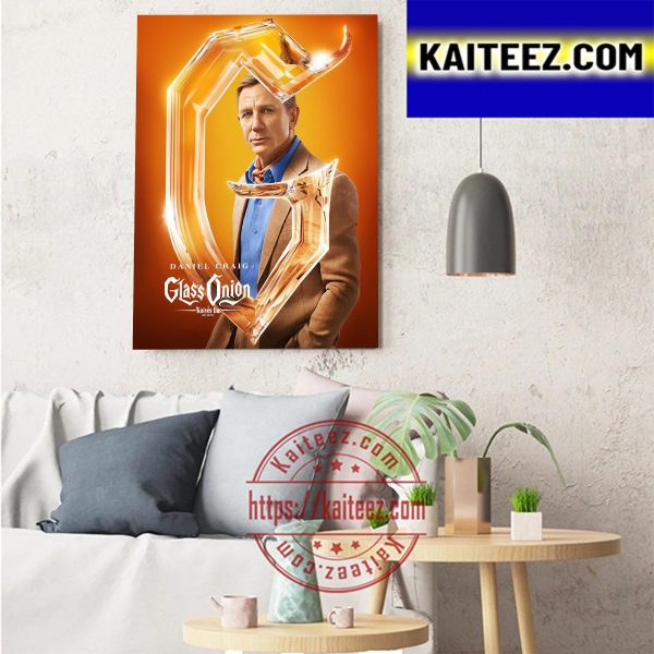Daniel Craig In Glass Onion A Knives Out Mystery Art Decor Poster Canvas