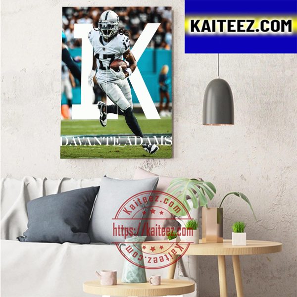 Davante Adams 1000 Yard Season Art Decor Poster Canvas