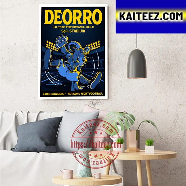 Deorro Halftime Performance Los Angeles Rams Vs Las Vegas Raiders In Thursday Night Football NFL Art Decor Poster Canvas