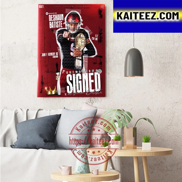 Deshaun Batiste Signed Troy Trojans Football Art Decor Poster Canvas