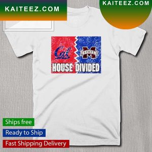 Distressed California Mississippi State Sport Team House Divided T-Shirt