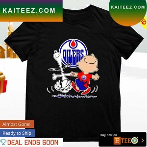 Edmonton Oilers Snoopy and Charlie Brown dancing T-shirt