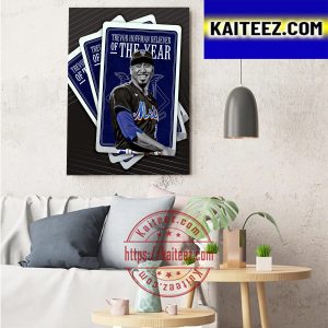 Edwin Diaz Is 2022 Trevor Hoffman NL Reliever Of The Year Award With New York Mets MLB Art Decor Poster Canvas