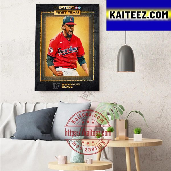Emmanuel Clase 2022 All MLB First Team RP Reliever Cleveland Guardians Art Decor Poster Canvas