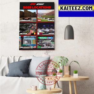 F1 Sprint 2023 Locations Art Decor Poster Canvas