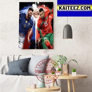 FIFA World Cup Qatar 2022 Semifinal France Vs Morocco Art Decor Poster Canvas