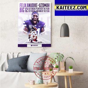 Felix Anudike Uzomah Big 12 Defensive Player Of The Year And Defensive Lineman Of The Year Art Decor Poster Canvas