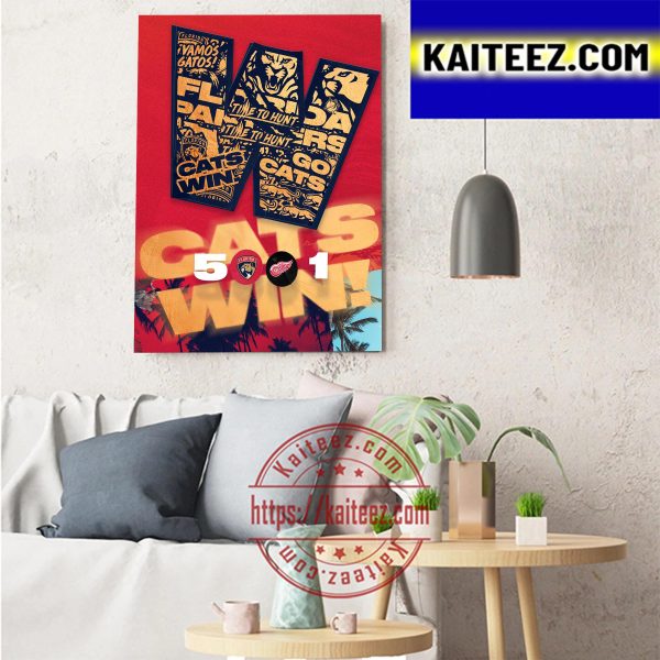 Florida Panthers Time To Hunt Cats Win Go Cats Art Decor Poster Canvas