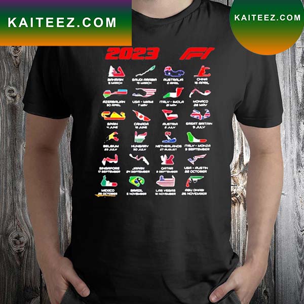 Formula 1 Calendar 2023 F1 T-Shirt - Kaiteez