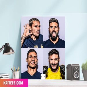 France Have Won Nine FIFA World Cup 2022 Games Antoine Griezmann x Oliver Giroud x Raphael Varane x Hugo Lloris Canvas-Poster Home Decorations