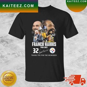 Franco Harris 1950-2022 Thank You For The Memories Signature T-shirt