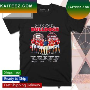 Georgia Bulldogs National Champions 2022 signatures T-shirt