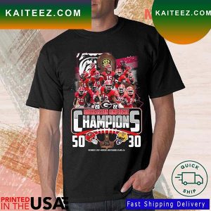 Georgia Bulldogs Win 50-30 LSU Tigers 2022 Southeastern Conference Champions Signatures T-Shirt